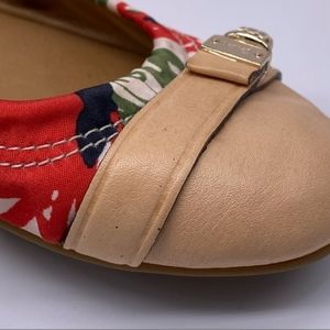 Coach Delphine Red Poppy Push Lock Ballet Flat 6.5